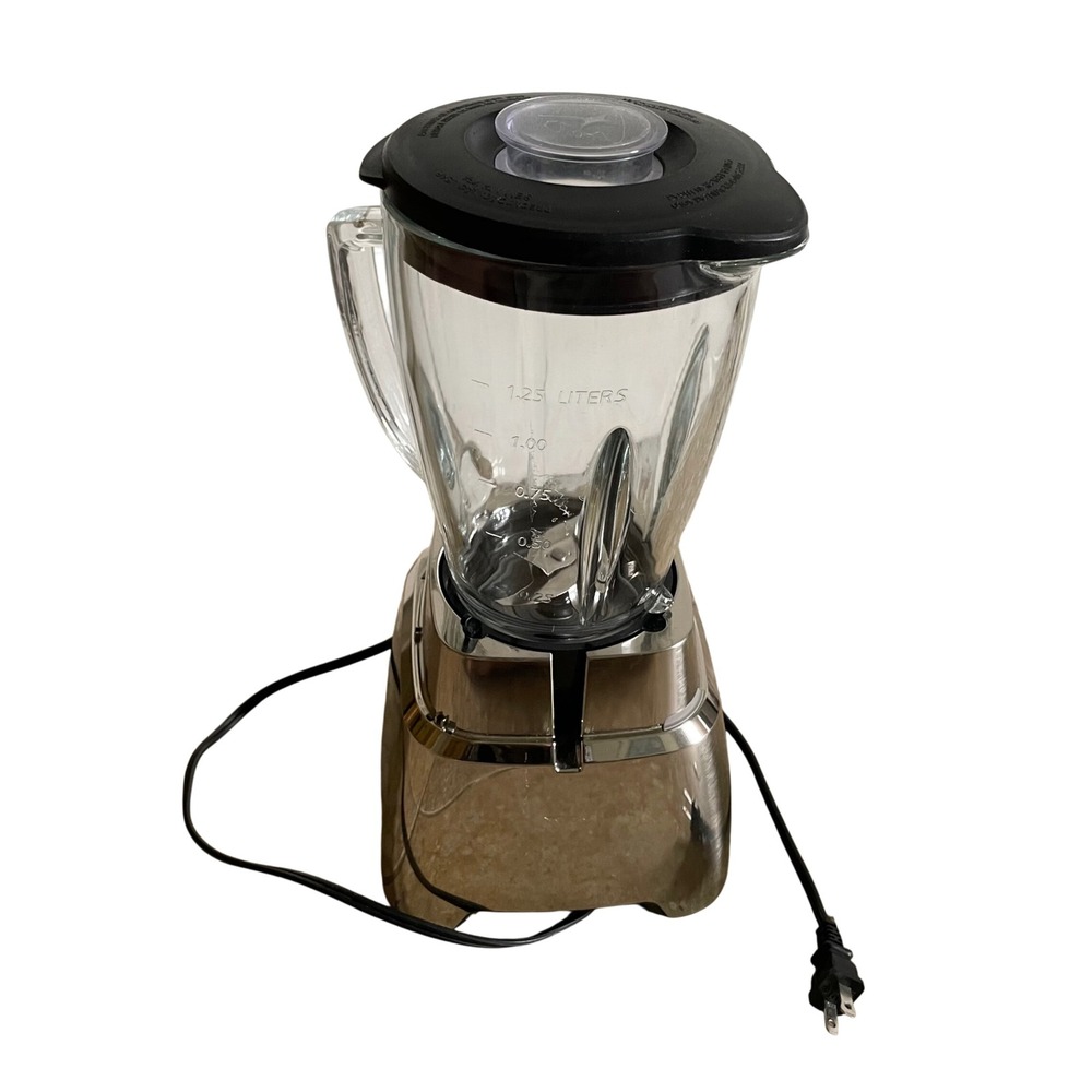 Oster 6 Cup Glass Jar Blender Brushed Nickel BLSTMB 7 Speed 120V 7.5A Max - Picture 5 of 7
